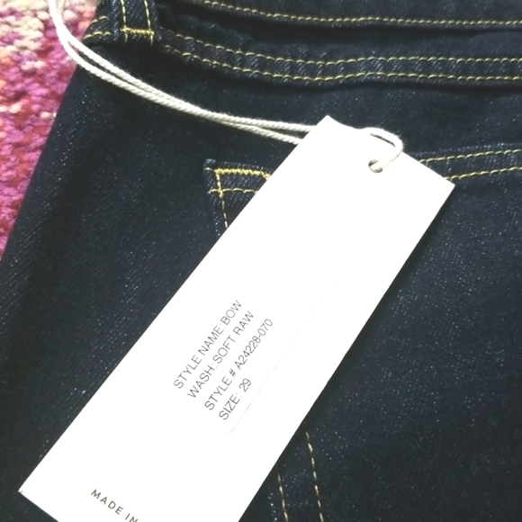 AMO No BOW Denim Crop Ankle Back Zipper SOFT RAW Denim 5 Pocket Zip Jeans 29 NWT - Picture 15 of 16